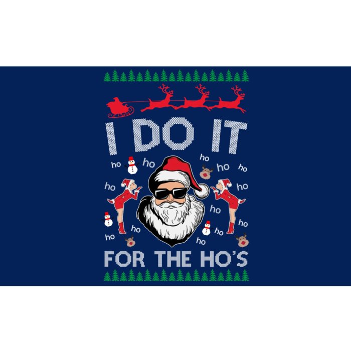 I Do It For The Hos Funny Santa Ugly Christmas Bumper Sticker