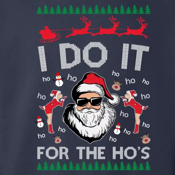 I Do It For The Hos Funny Santa Ugly Christmas Toddler Hoodie