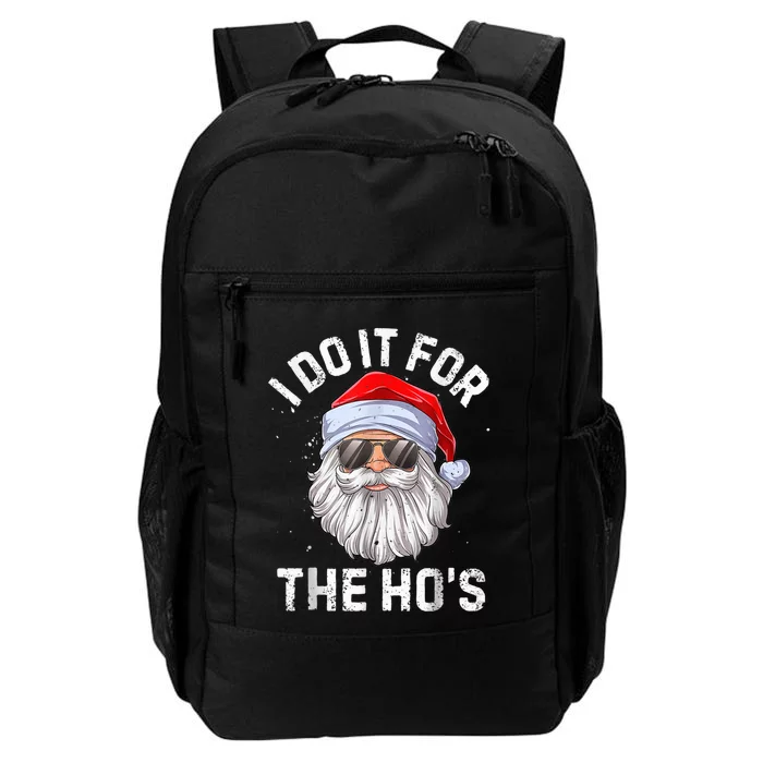 I Do It For The Ho's Funny Santa Face Christmas Sweater Daily Commute Backpack