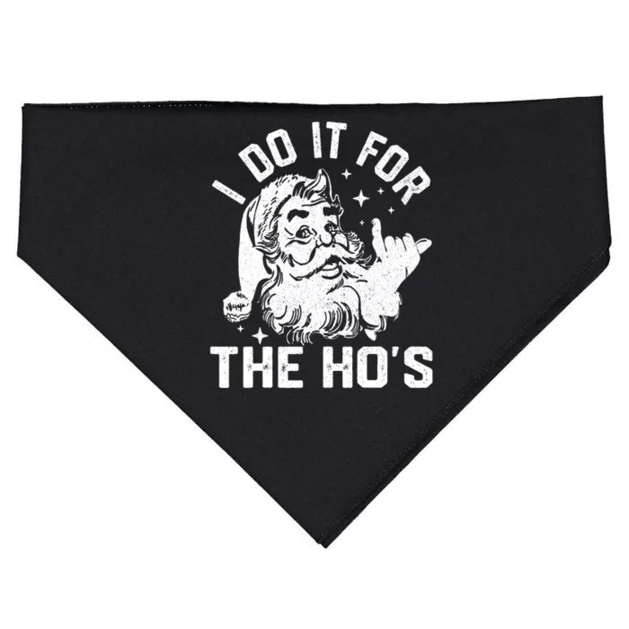 I Do It For The Ho's Funny Inappropriate Christmas  Santa USA-Made Doggie Bandana