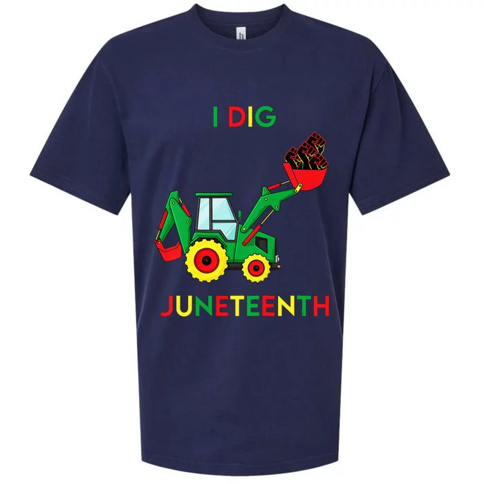 I Dig Juneteenth Fists Tractor Funny Sueded Cloud Jersey T-Shirt