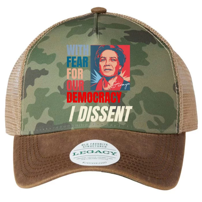 I Dissent Justice Sotomayor Fear For Our Democracy Quote Legacy Tie Dye Trucker Hat