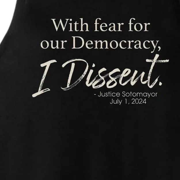 I Dissent Justice Sotomayor Statement Ladies Tri-Blend Wicking Tank