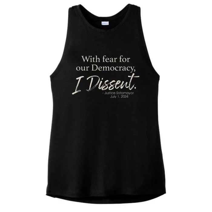 I Dissent Justice Sotomayor Statement Ladies Tri-Blend Wicking Tank