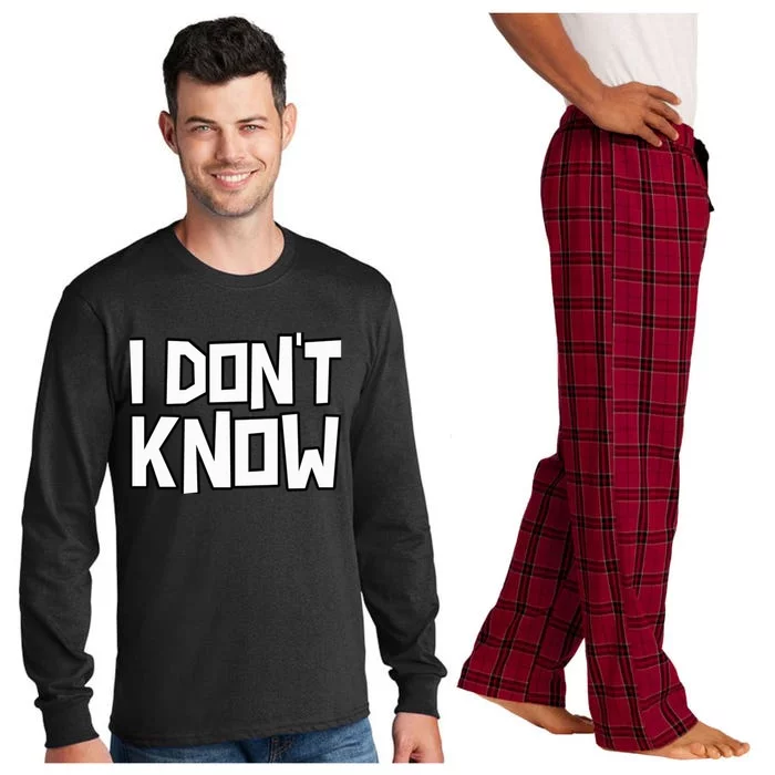 I Don't Know Funny Sarcastic Saying Pullover Hoodie Long Sleeve Pajama Set