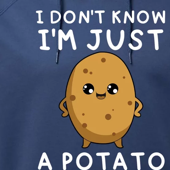 I Don't Know I'm Just A Potato Funny Potato Lover Performance Fleece Hoodie