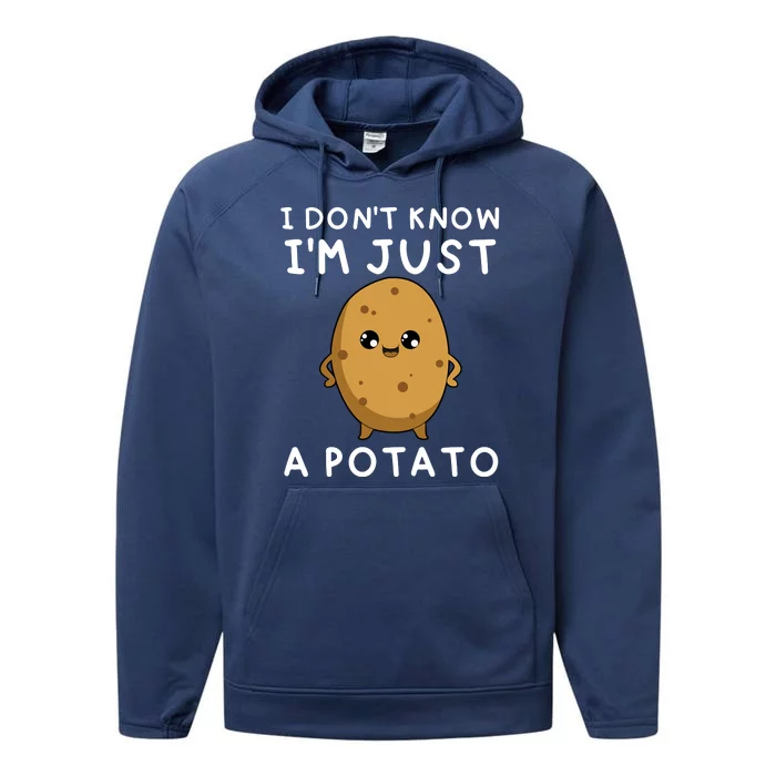 I Don't Know I'm Just A Potato Funny Potato Lover Performance Fleece Hoodie