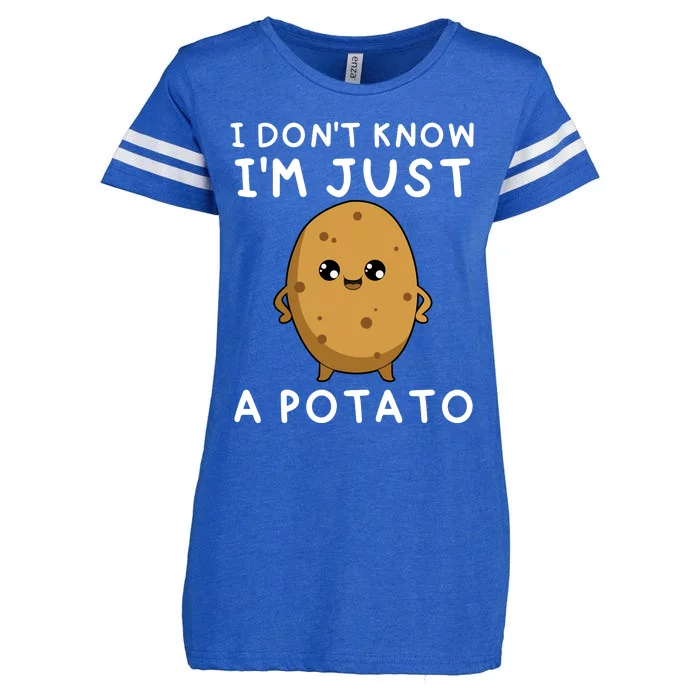 I Don't Know I'm Just A Potato Funny Potato Lover Enza Ladies Jersey Football T-Shirt