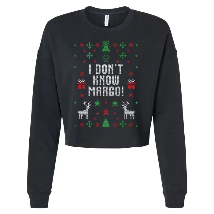 I Don't Know Margo ! Ugly Christmas Cropped Pullover Crew