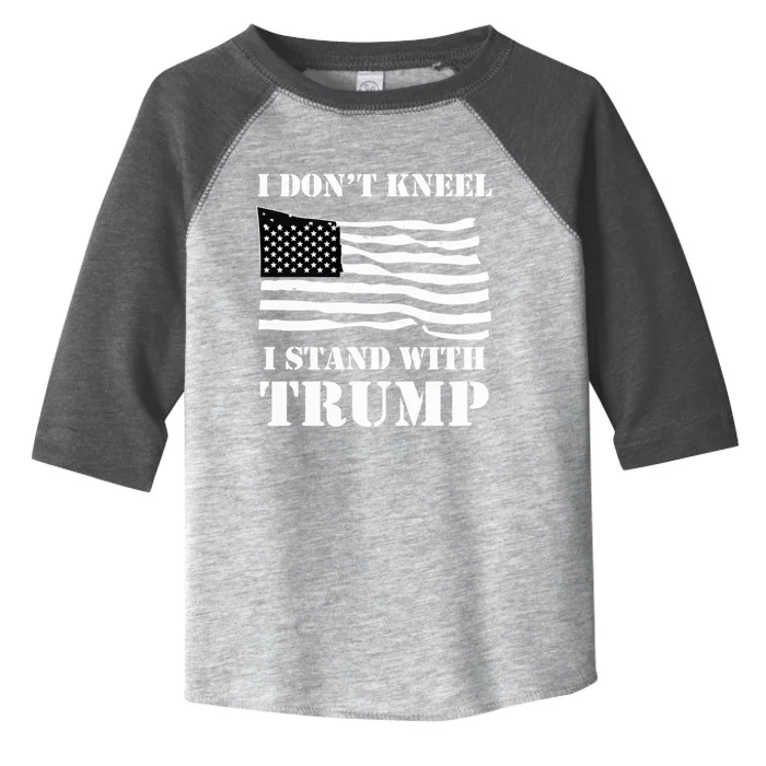 I DonT Kneel I Stand With Trump Usa Flag Gift Black Cool Gift Toddler Fine Jersey T-Shirt