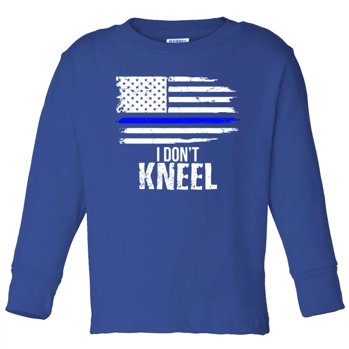 I Don't Kneel Usa Flag Cute Gift Patriotic Stand Nthem Toddler Long Sleeve Shirt