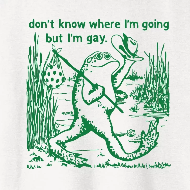 I Dont Know Where Im Going But Im Gay Frog Lgbt Pride Women's Crop Top Tee