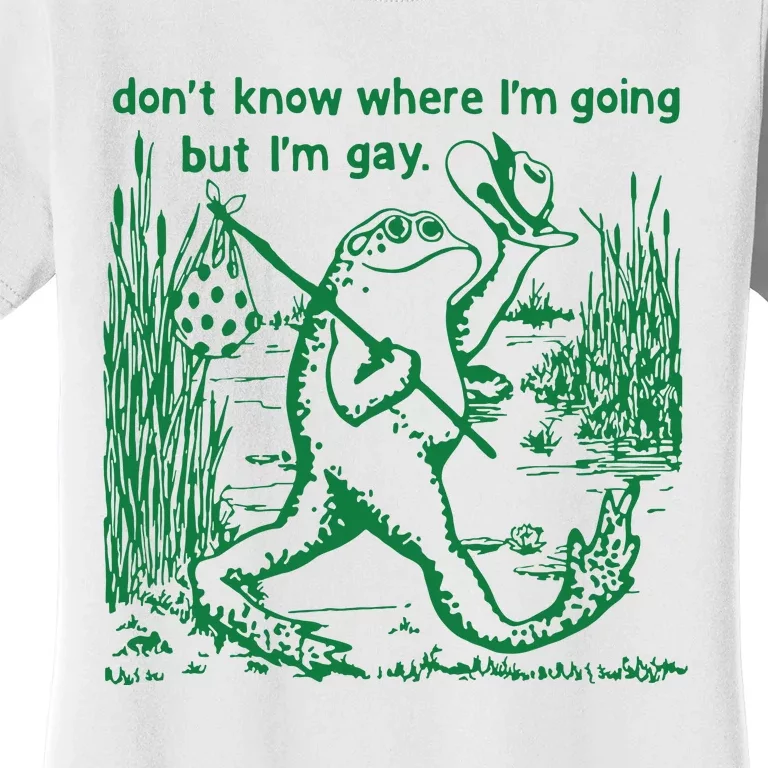 I Dont Know Where Im Going But Im Gay Frog Lgbt Pride Women's T-Shirt