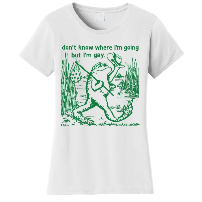 I Dont Know Where Im Going But Im Gay Frog Lgbt Pride Women's T-Shirt