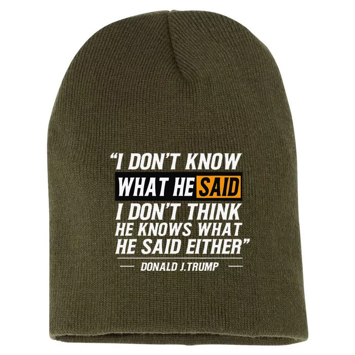 I Don’T Know What He Just Said At The End Of That Sentence Short Acrylic Beanie