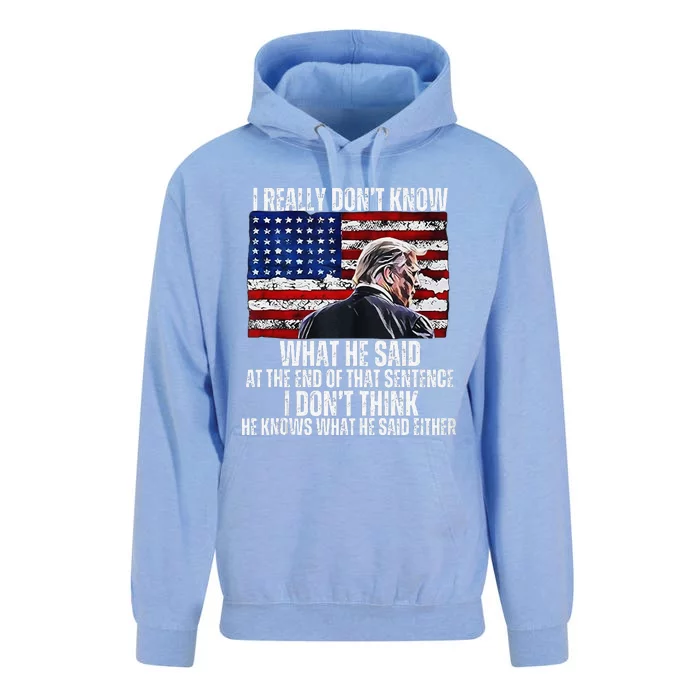 I DonT Know What He Said At The End Of That Sentence Trump 1 Unisex Surf Hoodie