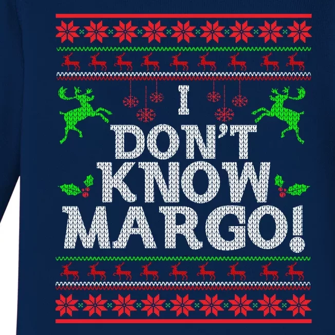 I Don't Know Margo Ugly Matching Christmas Funny Couple Baby Long Sleeve Bodysuit