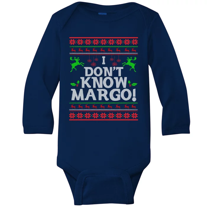 I Don't Know Margo Ugly Matching Christmas Funny Couple Baby Long Sleeve Bodysuit