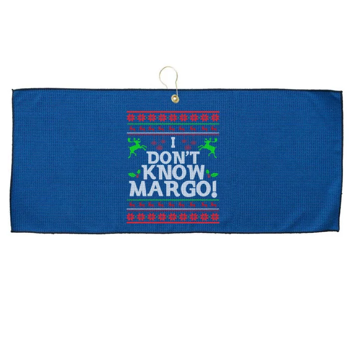 I Don't Know Margo Ugly Matching Christmas Funny Couple Large Microfiber Waffle Golf Towel