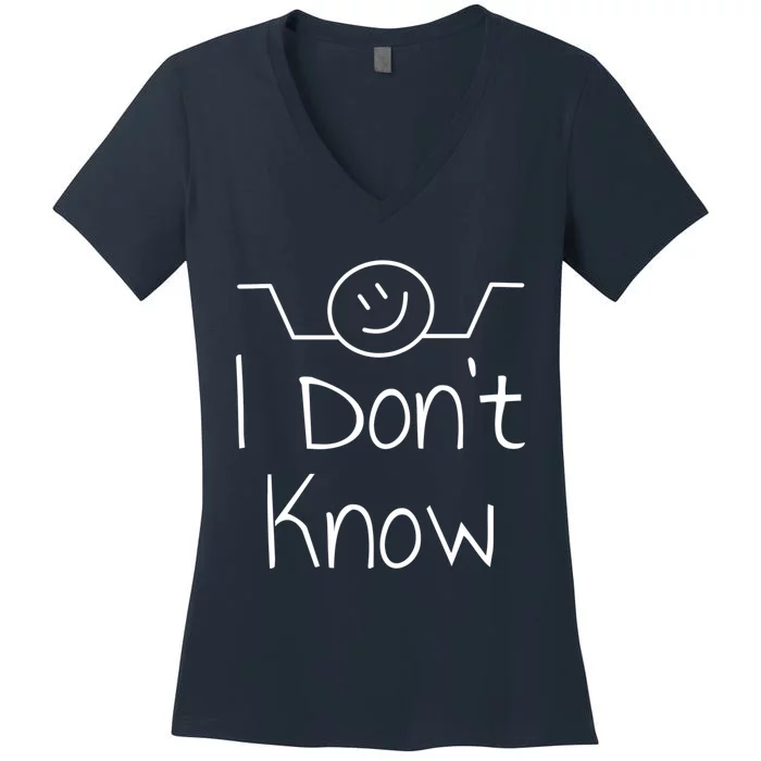 I Dont Know Hand Drawn Shrug Funny Quotes Women's V-Neck T-Shirt