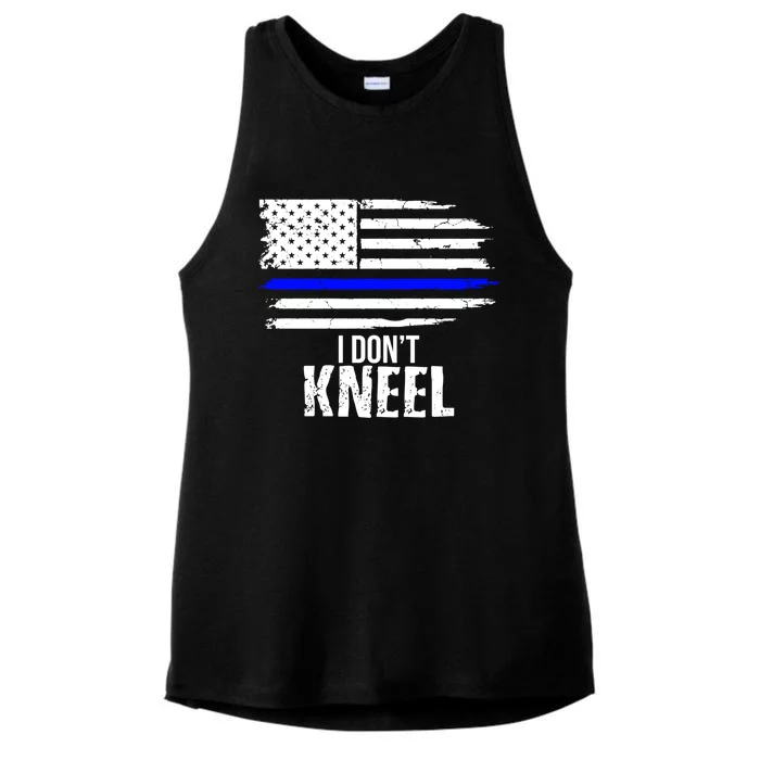 I Don't Kneel Usa Flag Meaningful Gift Patriotic Stand Nthem Ladies Tri-Blend Wicking Tank