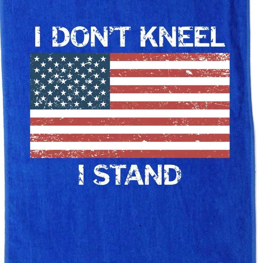 I Don't Kneel I Stand Usa Flag Faded Patriotic Gift Platinum Collection Golf Towel