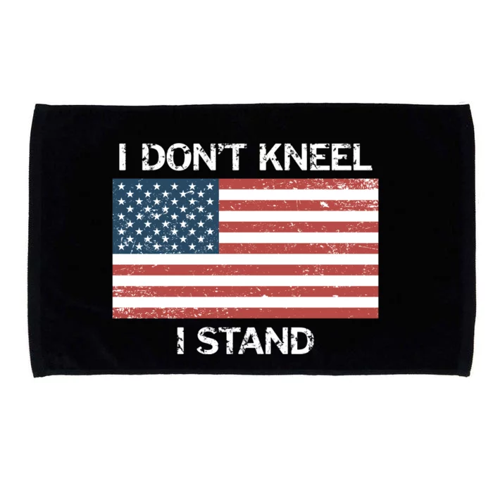 I Don't Kneel I Stand Usa Flag Faded Patriotic Funny Gift Microfiber Hand Towel