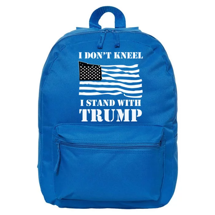 I Don't Kneel I Stand With Trump Tee Usa Flag Meaningful Gift Black 16 in Basic Backpack