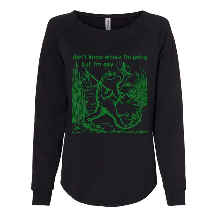 I DonT Know Where IM Going But IM Gay Frog Lgbt Pride Womens California Wash Sweatshirt