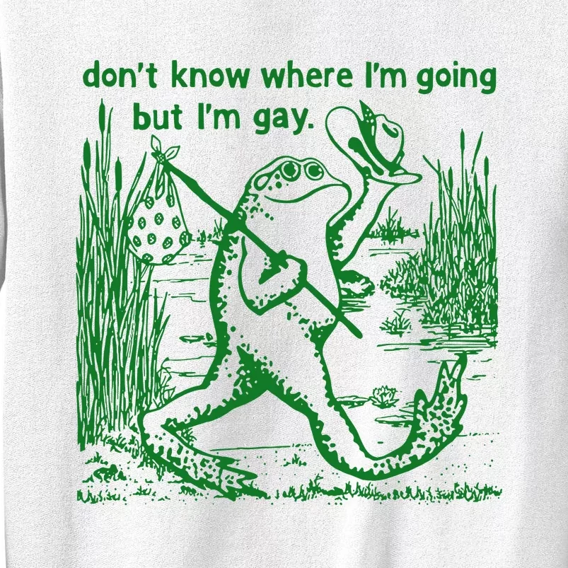 I DonT Know Where IM Going But IM Gay Frog Lgbt Pride Sweatshirt