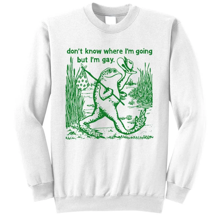 I DonT Know Where IM Going But IM Gay Frog Lgbt Pride Sweatshirt