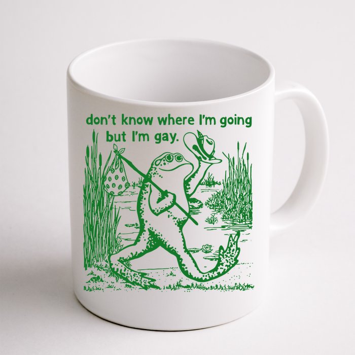 I DonT Know Where IM Going But IM Gay Frog Lgbt Pride Front & Back Coffee Mug