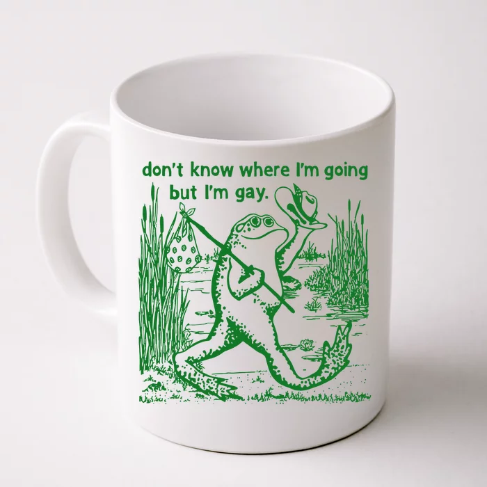 I DonT Know Where IM Going But IM Gay Frog Lgbt Pride Front & Back Coffee Mug