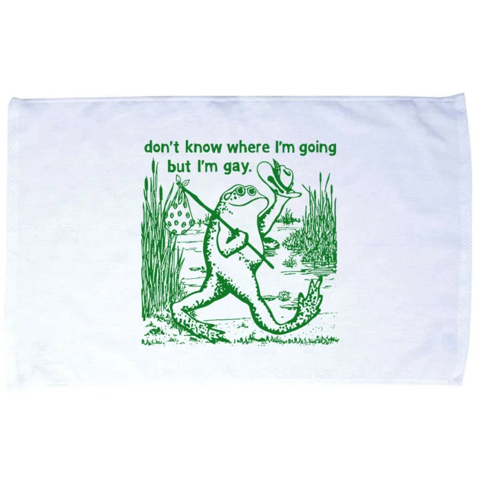 I DonT Know Where IM Going But IM Gay Frog Lgbt Pride Microfiber Hand Towel