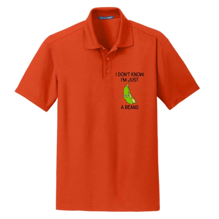 I DonT Know IM Just A Beans Cute Beans Gift Dry Zone Grid Performance Polo