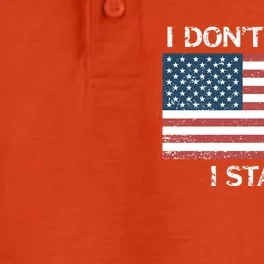 I Don't Kneel I Stand Usa Flag Faded Patriotic Gift Dry Zone Grid Performance Polo