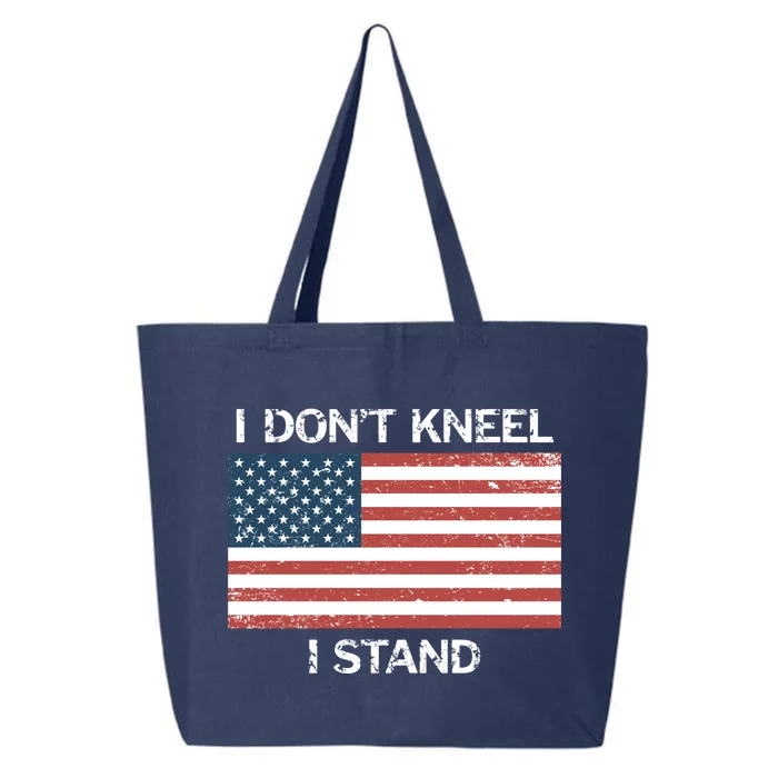 I Don't Kneel I Stand Usa Flag Faded Patriotic Gift 25L Jumbo Tote