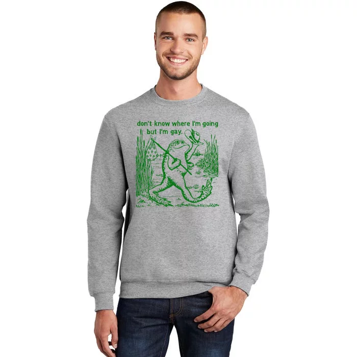 I DonT Know Where IM Going But IM Gay Frog Lgbt Pride Tall Sweatshirt