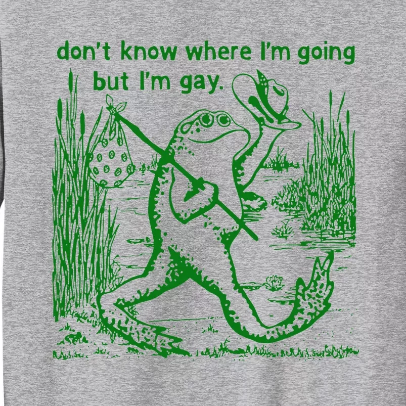 I DonT Know Where IM Going But IM Gay Frog Lgbt Pride Tall Sweatshirt