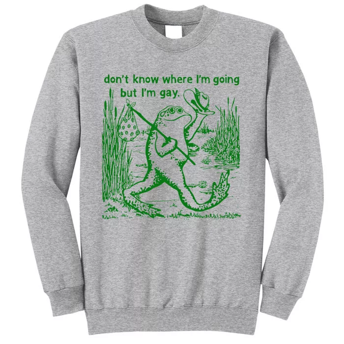 I DonT Know Where IM Going But IM Gay Frog Lgbt Pride Tall Sweatshirt