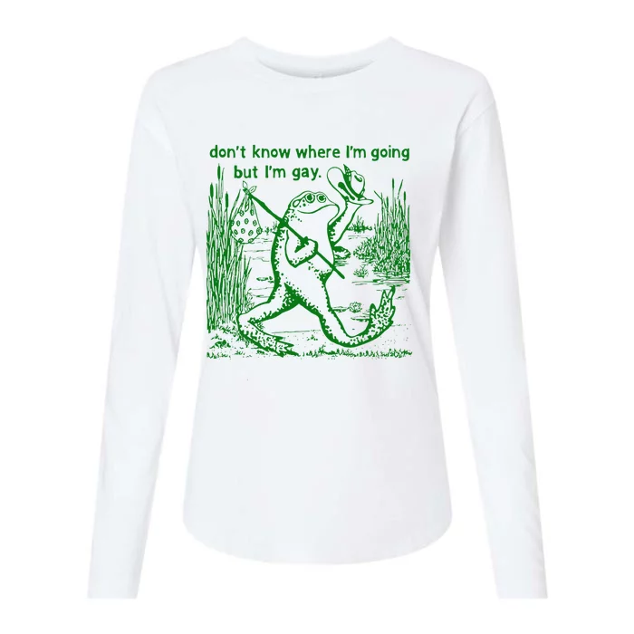 I DonT Know Where IM Going But IM Gay Frog Lgbt Pride Womens Cotton Relaxed Long Sleeve T-Shirt