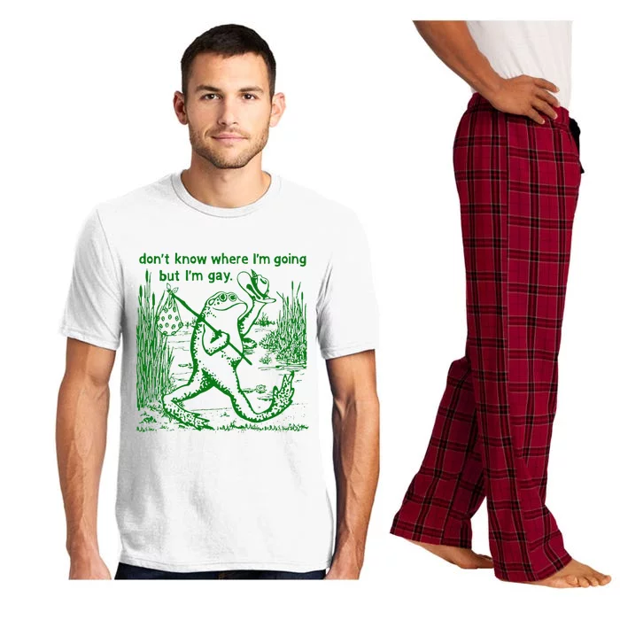 I DonT Know Where IM Going But IM Gay Frog Lgbt Pride Pajama Set