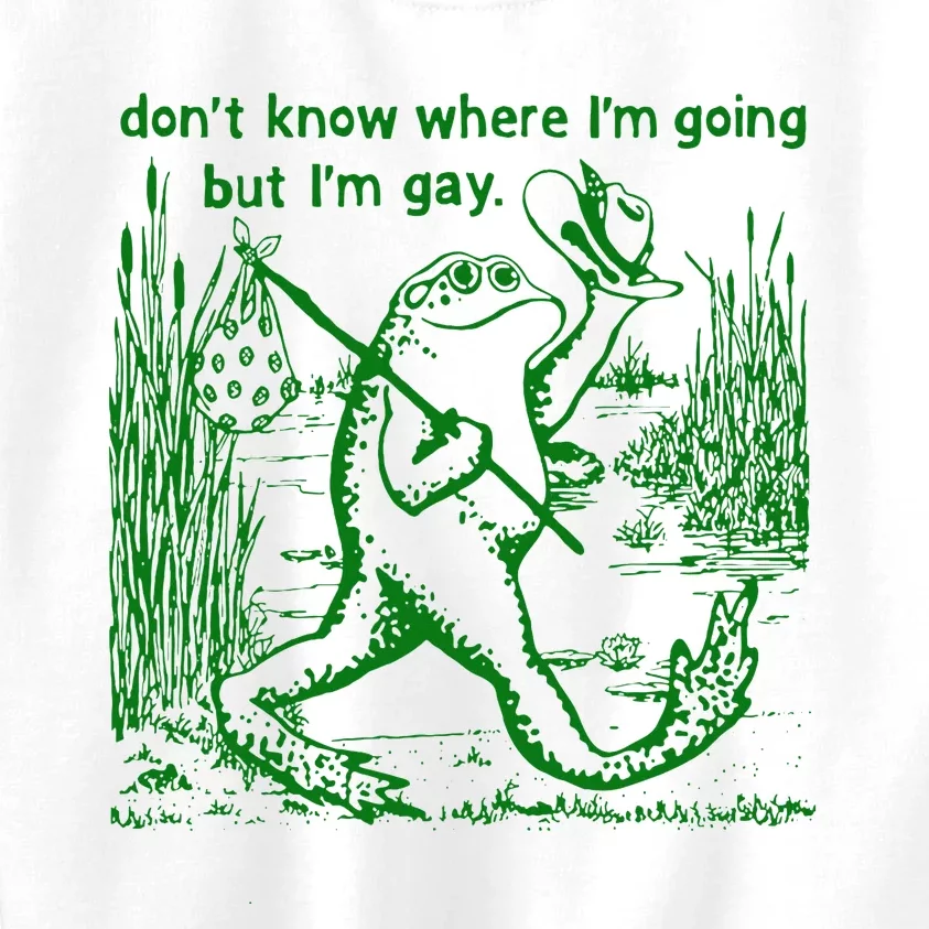 I DonT Know Where IM Going But IM Gay Frog Lgbt Pride Kids Sweatshirt