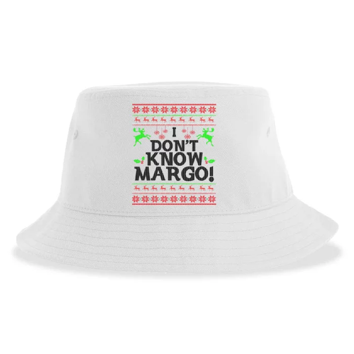 I Don't Know Margo Ugly Christmas Sweater Funny Sustainable Bucket Hat