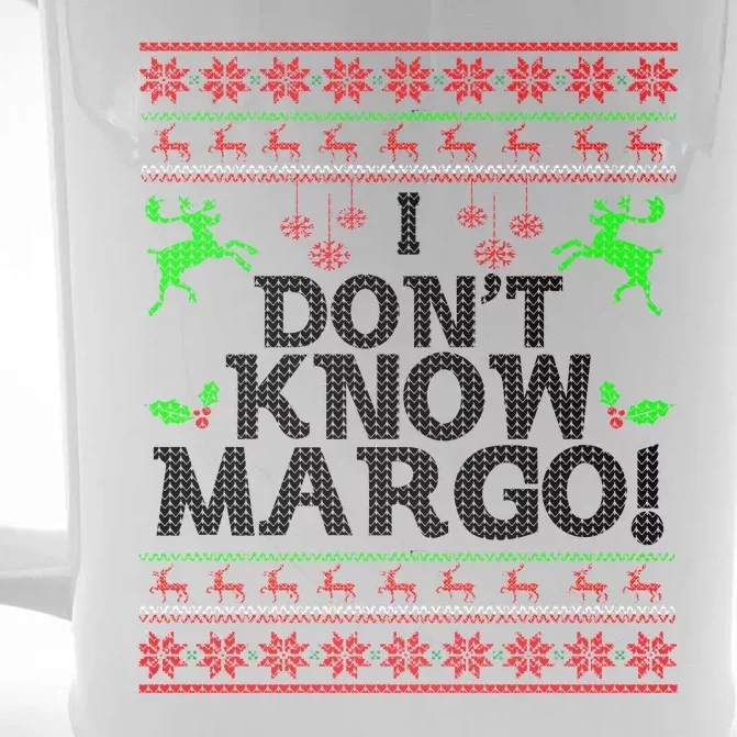 I Don't Know Margo Ugly Christmas Sweater Funny Front & Back Beer Stein