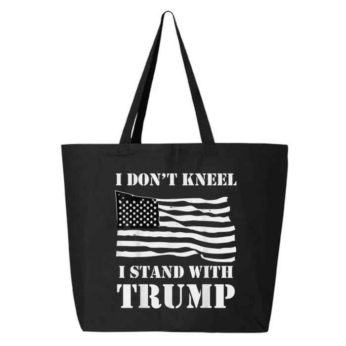 I Don't Kneel I Stand With Trump Tee USA Flag 25L Jumbo Tote