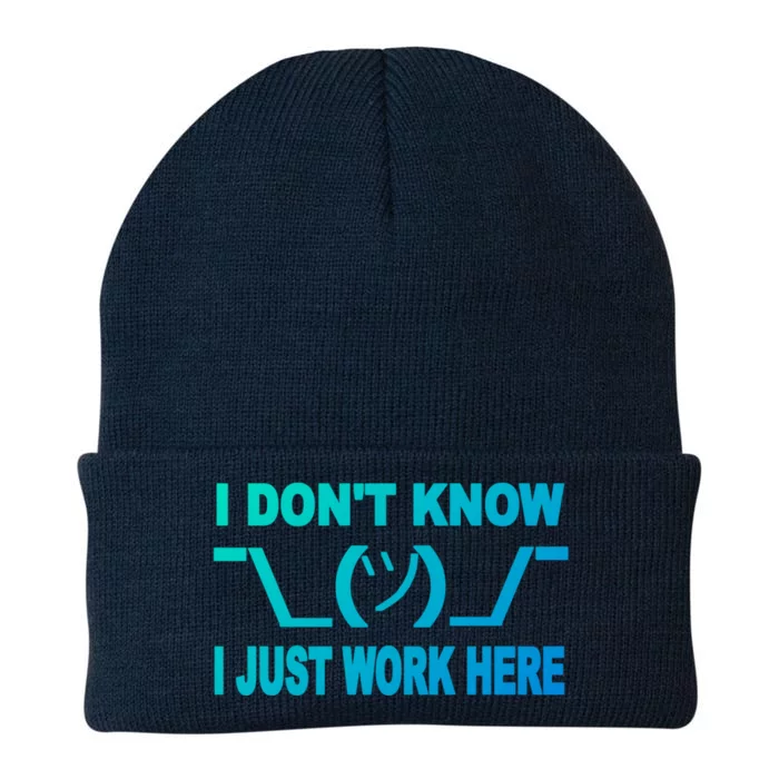 I DonT Know I Just Work Here Gift Knit Cap Winter Beanie