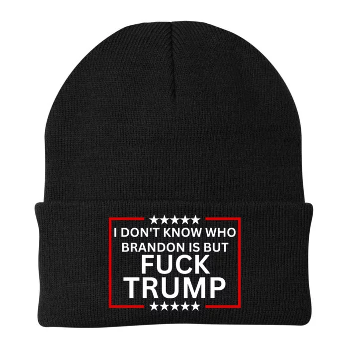 I DonT Know Who Brandon Is But Fuck Trump Knit Cap Winter Beanie