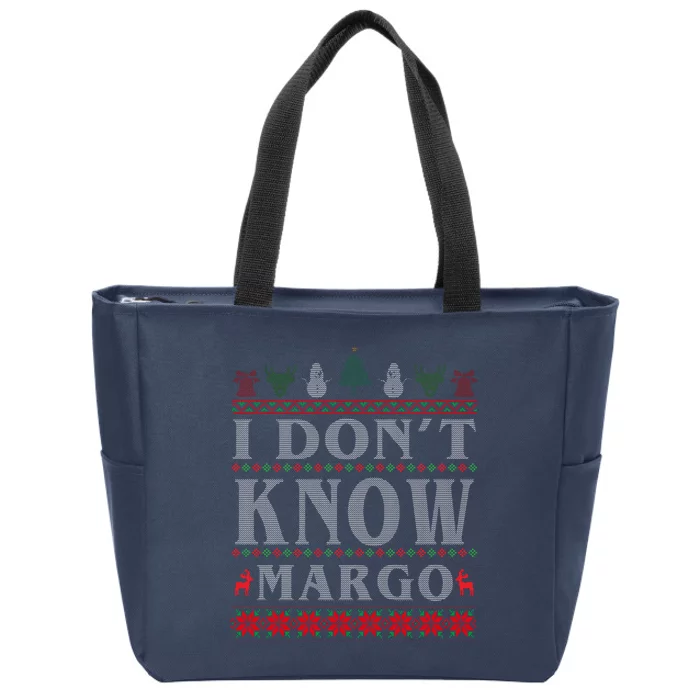 I Don't Know Margo Funny Ugly Christmas Zip Tote Bag