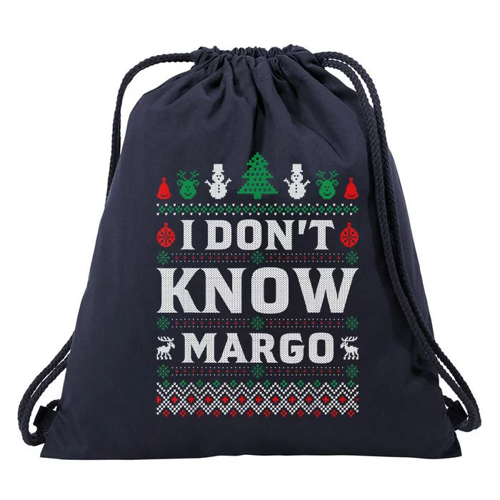 I Don'T Know Margo Funny Christmas Vacation Drawstring Bag